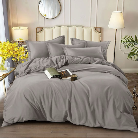 To megalo pazari Set Cearșafuri cu Elastic 160x240cm. Grey-pink 4buc