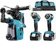 Makita DLX3154TX1 Сет Двигател за бормашина & Ударна бормашина 18V с 2 батерии 5Ах и куфар