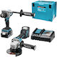 Makita DLX2430TJ Σετ Κατσαβίδι & Γωνιακός Τροχός 18V με 2 Μπαταρίες 5Ah και Θήκη