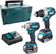 Makita DLX2433TJ Set Drill Driver & Impact Driver 18V with 2 Batteries 5Ah and Case