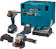 Makita DGA504Z Сет Отвертка & Ъглово колело & Сондаж 18V с 2 батерии 6Ах и куфар