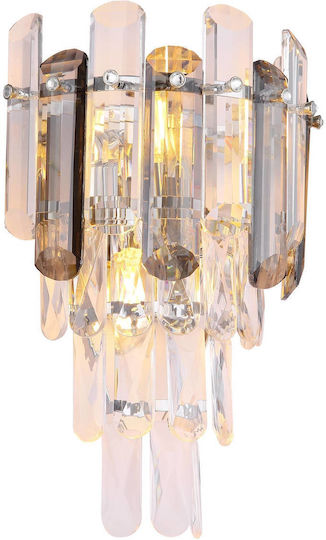 Globo Lighting Lampă de Perete cu Bază de Bec E14 Transparent 24 cm