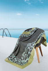 Guy Laroche Velour Printed Green Beach Towel 17...