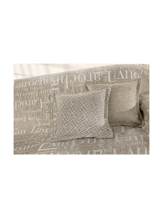 Guy Laroche Sofa Cushion Stamp Made Of 100% Cotton Taupe 50x50cm