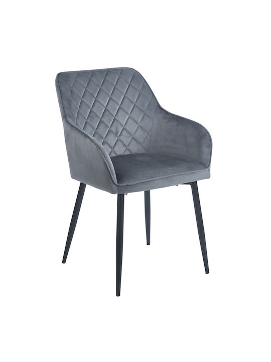 Siena Μπερζέρα Βελούδινη Grey 68x56x56cm