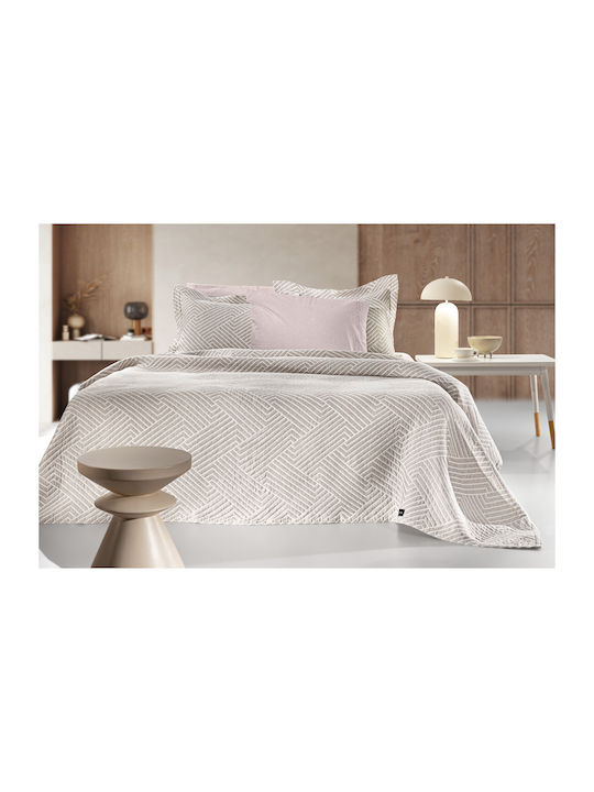 Guy Laroche Lupo Κουβέρτα Πικέ Ημίδιπλη 180x260εκ. Beige/ White