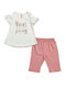 Kinder-Set mit Leggings Sommer 2Stück White-rotten Apple