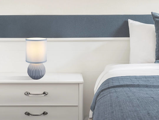 Globo Lighting Plastic Table Lamp for E14 Fitting with Blue Shade and Base