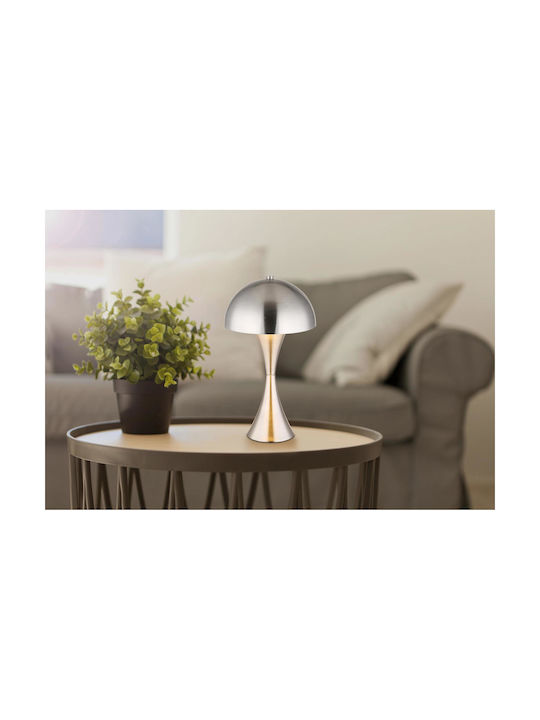 Globo Lighting Πορτατίφ με Ασημί Καπέλο και Βάση