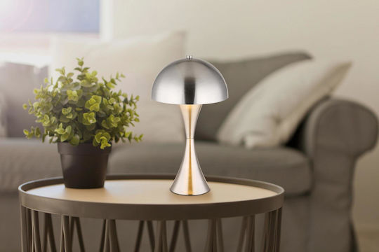 Globo Lighting Metallisches Tischlampen Für E27 Mit Silber Farbe Und Basis
