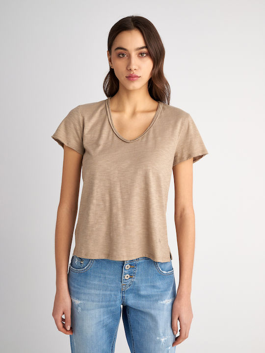 Staff Donna Damen Bluse Baumwolle Ammo/sand