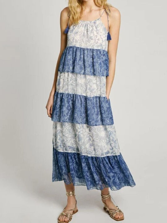 Sommer Midi Damenkleid Stahlblau