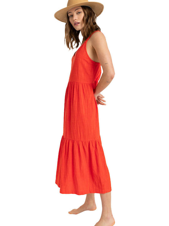 Waiting Summer Midi Dress Red