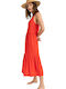 Waiting Summer Midi Dress Red