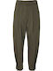 Damen Hoch tailliert Stoff Hose Olive