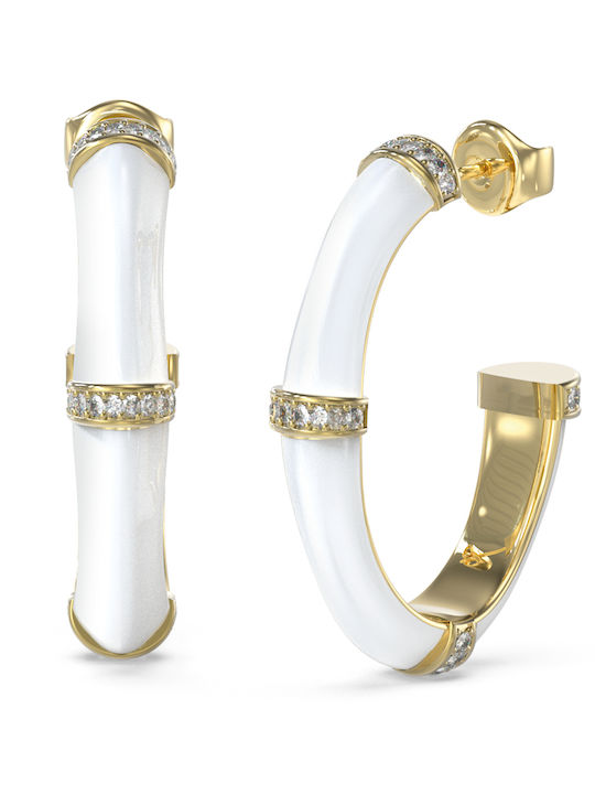 Guess Earrings Hoops made of Steel Gold Plated ...