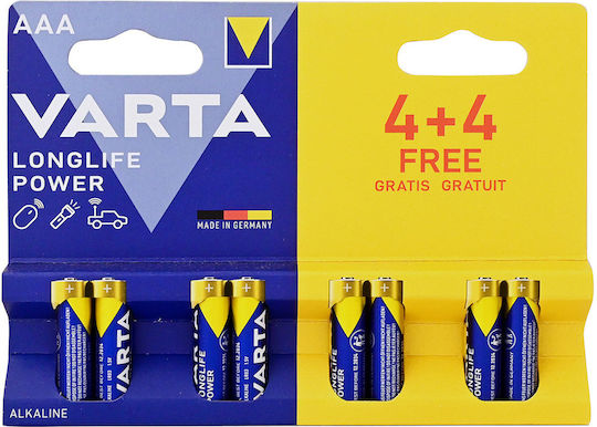 Varta High Energy Алкални Батерии AAA 1.5V 8бр