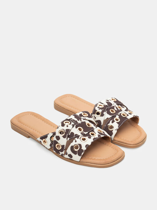 Luigi Women's Flat Sandals in Brown Color