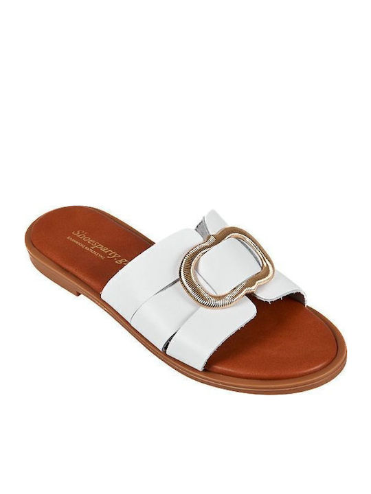 Elenross Women's Flat Sandals in White Color
