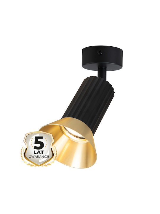 Eko Light Einzel Spot mit Fassung GU10 in Schwarz Farbe