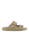 Women's Flat Sandals in Beige Color