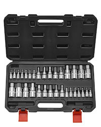 Hex Bit Socket Set 32-pece S2 Alloy Steel Cr-v Steel Standard Sae Metric Hex Bit Socket Set 32-pece S2 Alloy Steel Cr-v Steel Standard Sae Metric
