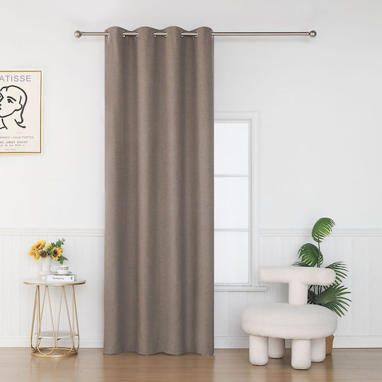 Viokarpet Curtain with Grommets Sonia Brown 140x265cm