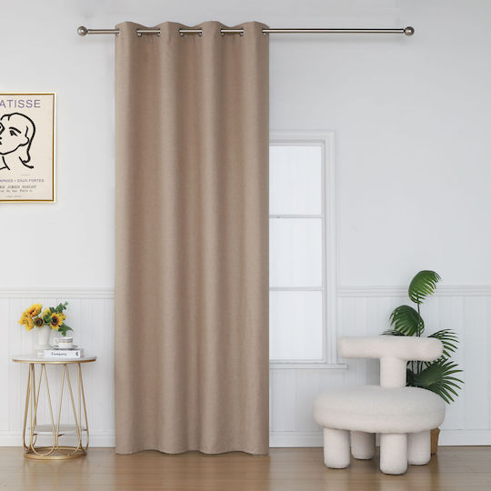 Viokarpet Curtain with Grommets Sonia Brown 140x265cm