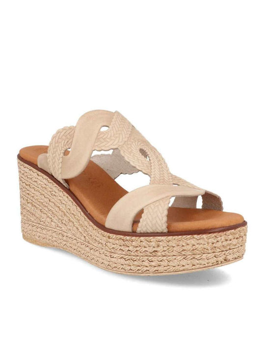 Damenplattformen Beige