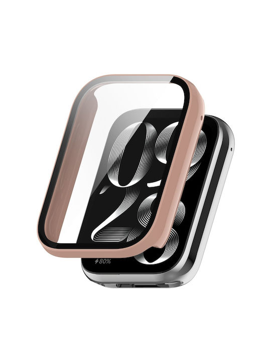 Πλαστική Θήκη με Τζαμάκι σε Ροζ χρώμα για Xiaomi Smart Band 9 Pro Πλαστική Θήκη με Τζαμάκι σε Ροζ χρώμα για Xiaomi Smart Band 9 Pro