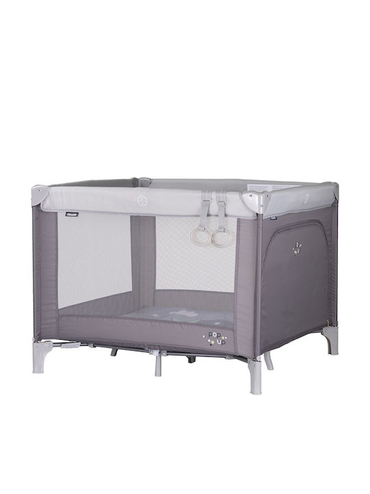 Chipolino Pop Up Παρκοκρέβατο με Στρώμα Γκρι 100x100cm