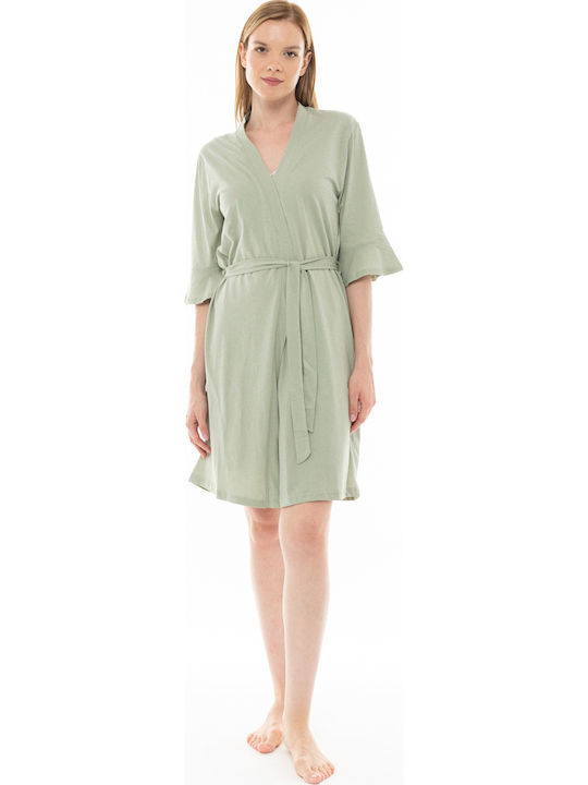 Pink Label Καλοκαιρινή Γυναικεία Ρόμπα Aqua