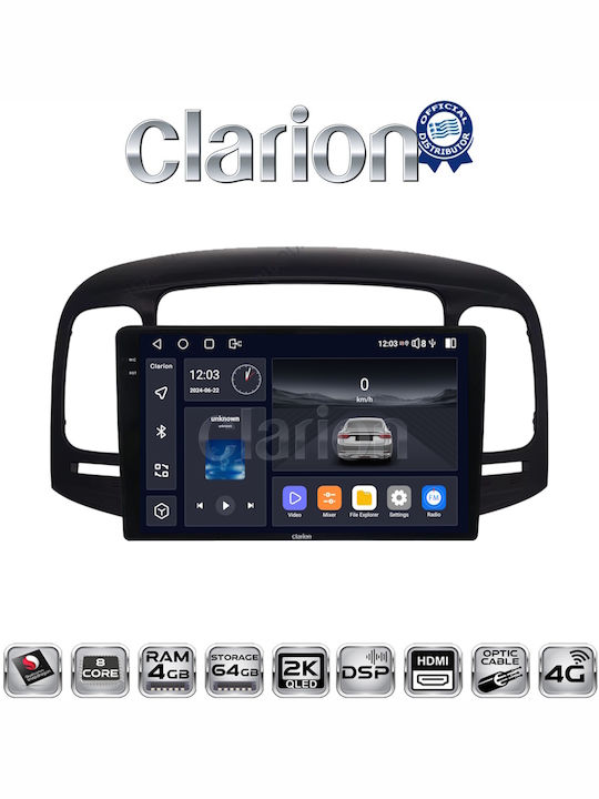 Clarion Car Audio System for Hyundai Accent 2006 > 2012 (Bluetooth/USB/WiFi/GPS/Apple-Carplay/Android-Auto)