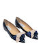 Leder Damen Ballerinas Spitz zulaufend Blau