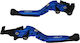 Apido Set Brems-/Kupplungshebel für Motorräder Flexibel Einstellbar für Sym VF 185 Schwarz 34838014