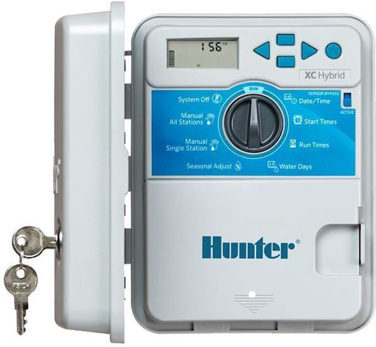 Hunter Industries Hybrid Προγραμματιστής Ποτίσματος Πίνακα Μπαταρίας 6 Στάσεων 1 Εξόδου