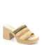 Mules with Chunky High Heel in Brown Color