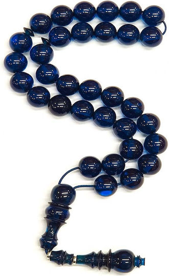 Roloi Komboloi Mastic Worry Beads with 33 Beads Blue 30cm