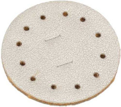 Runder Leder-Magnet mit Löchern 3,5 cm Silber