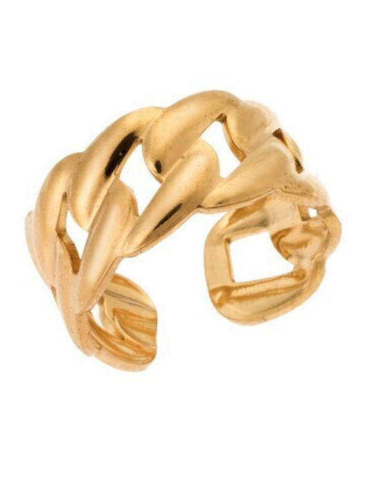 Senza Damen Ring aus Stahl Vergoldet