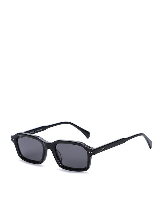 JohNocera Unisex Sunglasses with Black Plastic Frame and Black Polarized Lens genn-c1