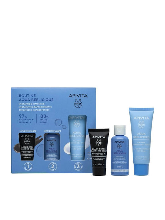 Apivita Routine Αqua Beelicious Set Îngrijire pentru Hidratare 3buc