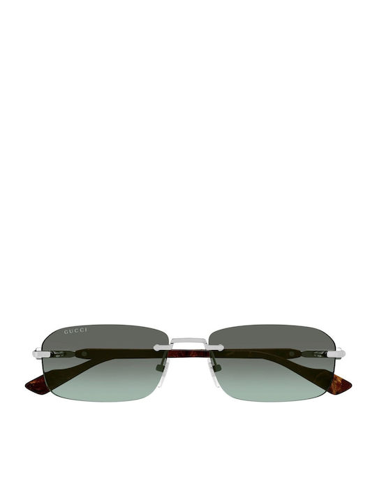 Gucci Unisex Sunglasses with Silver Metal Frame...