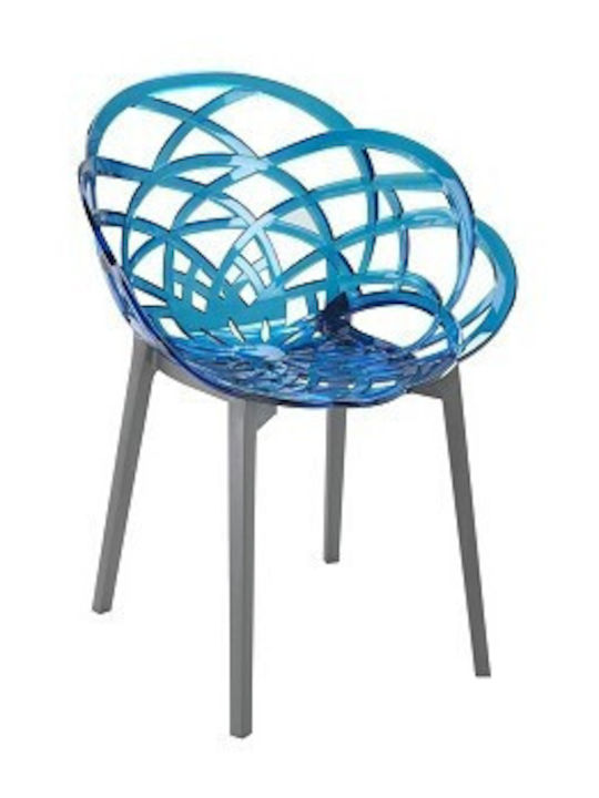 Outdoor Chair Polypropylene Flora-pp Blue Trans...