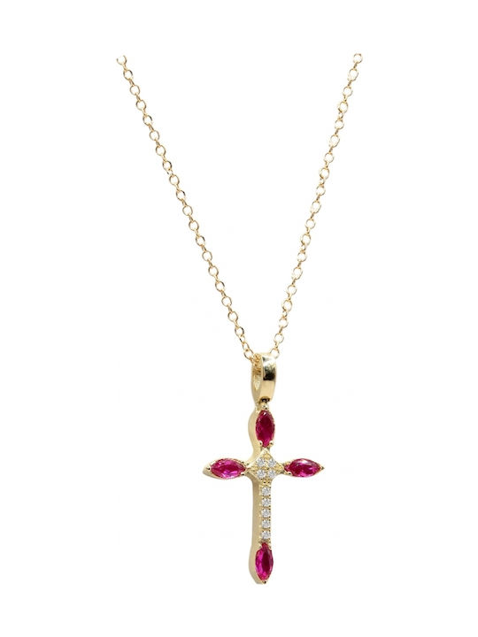 Art d or Дамски Златен Кръст 14K с Верижка