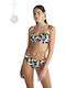 Tribal Jungle Strapless Bikini Top D Cup Floral Μαύρο