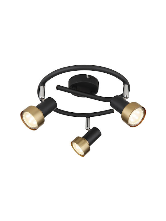 Globo Lighting Triplu Spot în Culoare Negru