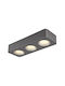 Globo Lighting Τριπλό LED Θερμό Λευκό Σποτ σε Γκρι Χρώμα