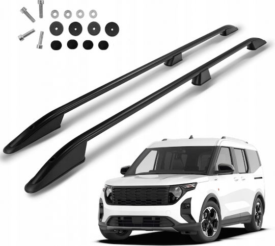 Omtec Parallel Aluminum Roof Bars Black Color Elegance Ford Transit Courier 2023+ Maximum Load Weight 75kg Omtec 2 Pcs 2657930b/om