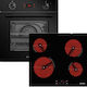 Pyramis PO782008SBL + PHC62410FMB Einbauofen 78Es mit Keramikkochfeldern B59.5cm.